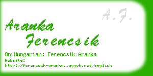 aranka ferencsik business card